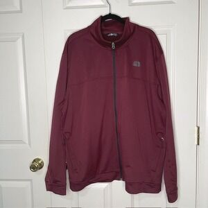 The North Face Burgundy Full-Zip Fleece Jacket Men's XL Soft Warm Outdoor Layer